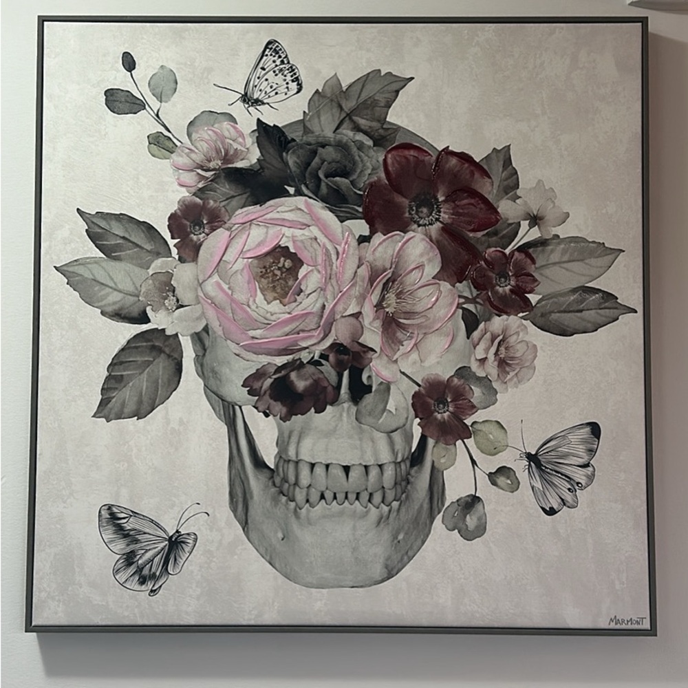Skull Framed Canvas Wall Art